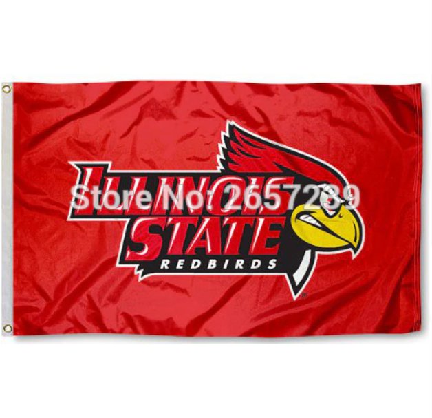 Illinois State Redbirds ISU Flag 3x5FT NCAA banner 100D Polyester brass grommets custom66