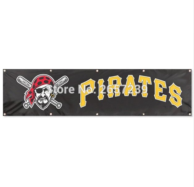 Pirates banner Flag 8x2FT banner 100D 240x60CM Polyester brass grommets custom66,free shipping
