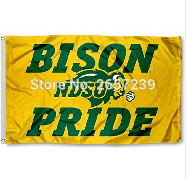 NDSU Bison Flag 3x5FT NCAA banner 100D 150X90CM Polyester brass grommets custom66,free shipping