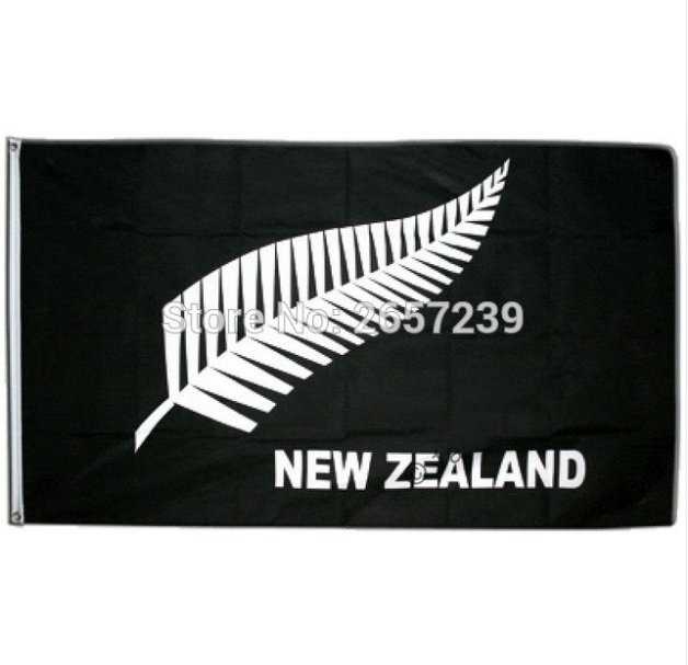 New zealand Feather wordmark Flag 3x5FT banner 100D Polyester brass grommets custom66