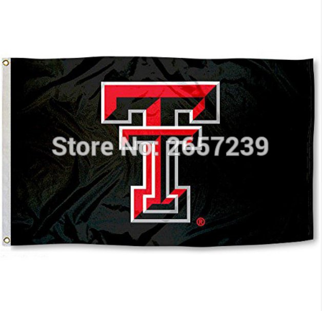 Texas Tech Red Raiders TTU University Flag 3x5FT NCAA banner 100D Polyester brass grommets custom66