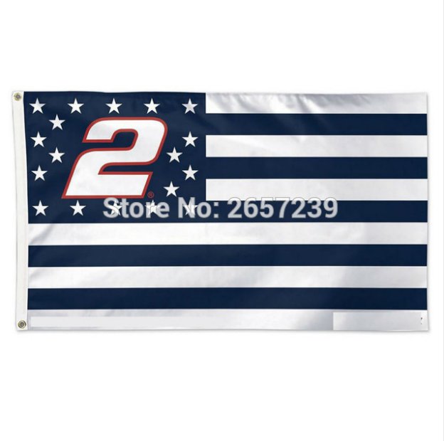 Brad Keselowski Stars Stripes Flag 3x5FT NCAA banner 100D 150X90CM Polyester brass grommets custom66