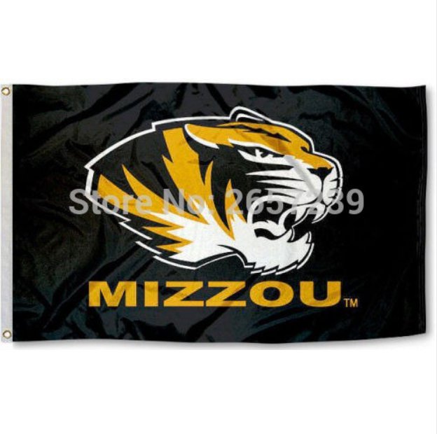 NCAA Missouri Tigers Flag MIZZOU Black flag 3x5ft banner 100D Polyester brass grommets custom