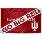 Indiana Hoosiers Go Big Red Flag 3x5FT NCAA banner 100D Polyester brass grommets custom66