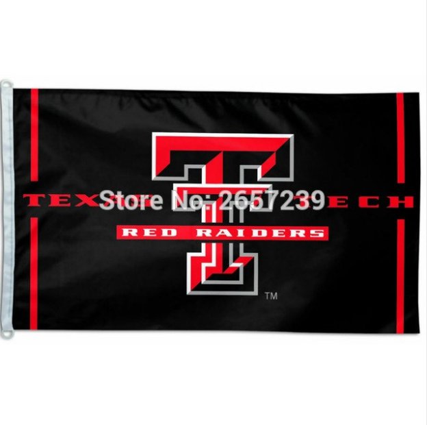 Texas Tech Red Flag 3x5FT NCAA banner 100D 150X90CM Polyester brass grommets custom66,free shipping