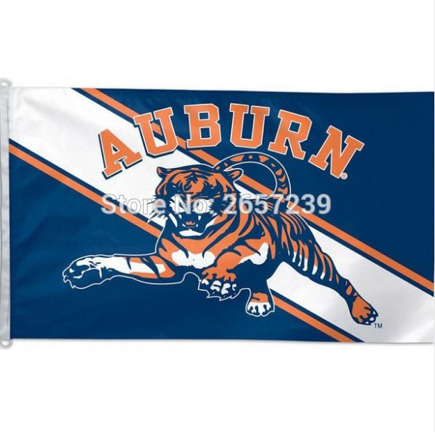 Auburn Tigers Vintage Flag 3x5FT NFL banner 100D Polyester brass grommets custom flag, Free Shipping