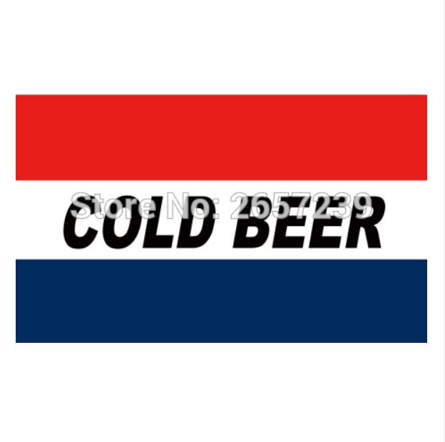 Cold Beer Flag 3x5FT banner 100D 150X90CM Polyester brass grommets custom66, Free Shipping