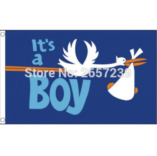 Its a Boy Stork Flag 150X90CM banner 3x5 FT 100D Polyester brass grommets custom005, Free Shipping