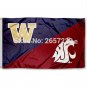Washington State vs. UW House Divided Flag 3x5FT NCAA banner 100D Polyester brass grommets custom66