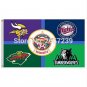 Minnesota State Vikings Twins Wild Flag 3x5FT MLB banner 100D Polyester brass grommets custom66