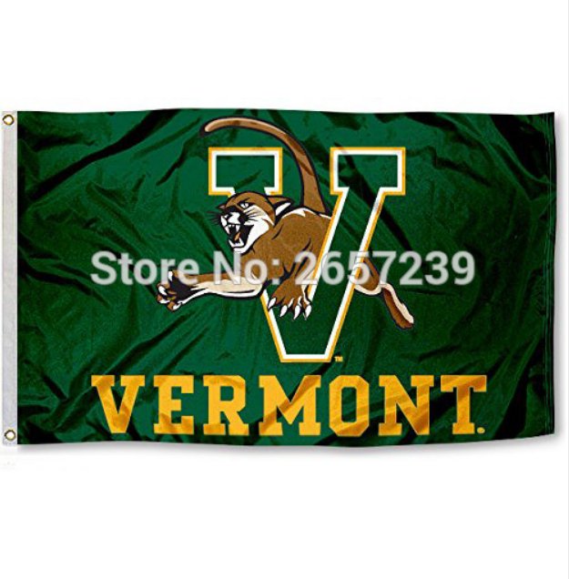 Vermont Catamounts UV University Flag 3x5FT NCAA banner 100D Polyester brass grommets custom66