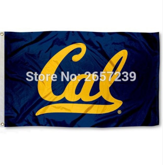 Cal UC Berkeley Bears University Flag 3x5FT NCAA banner 100D Polyester brass grommets custom66