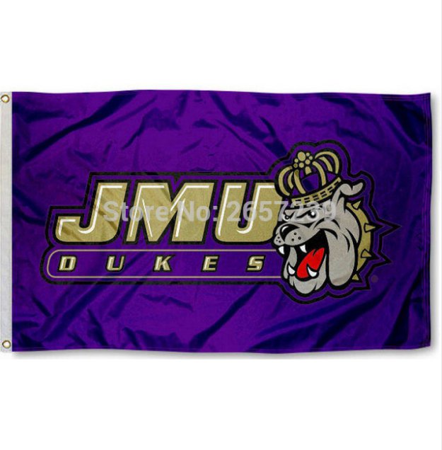 NCAA Team James Madison JMU dog head Flag 3x5ft banner 100D Polyester brass grommets custom flag