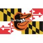 Baltimore Orioles with Maryland Flag 3x5FT banner 100D Polyester brass grommets custom,Free Shipping