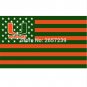University of Miami Hurricanes with US Flag, 3x5FT mlb banner 100D Polyester brass grommets custom