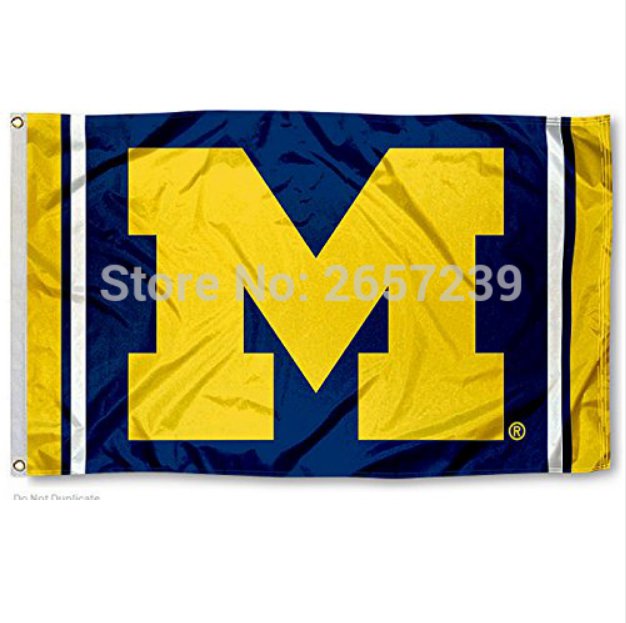 NCAA Michigan Wolverines team flag 3x5ft banner 100D Polyester brass grommets custom,Free Shipping