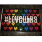 3x5FTLove Wins Hearts Gay Lesbian Flag banner150X90CM 100D Polyester brass grommets custom