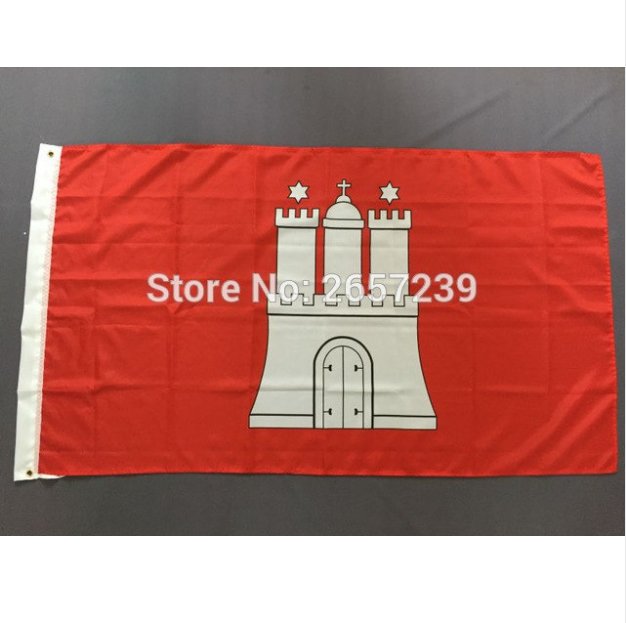 Hamburg German Germany Flag 3x5FT banner 100D Polyester brass grommets custom66,Free Shipping