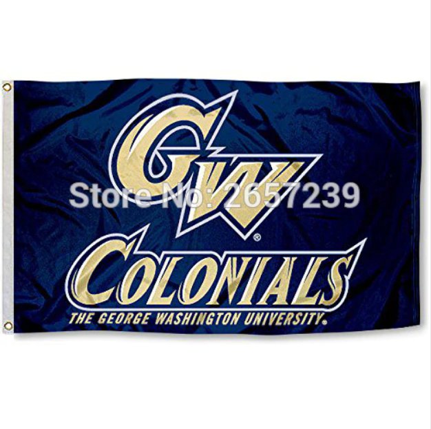 George Washington Colonials University Flag 3x5FT NCAA banner 100D Polyester brass grommets custom66