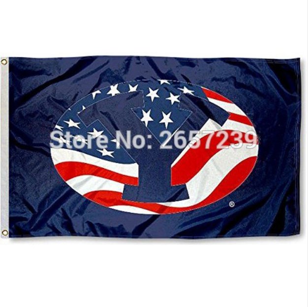 BYU Cougars USA Flag 3x5FT NCAA banner 100D 150X90CM Polyester brass ...