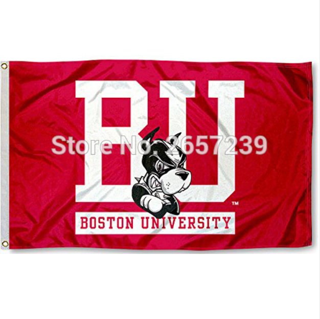BU Boston Terriers University Flag 3x5FT banner 100D Polyester brass grommets custom66,free shipping