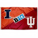 Illinois vs. Indiana House Divided Flag banner 100DPolyester brass grommets custom,Free Shipping
