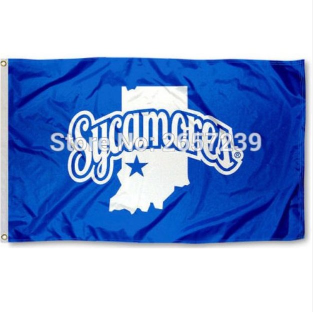 Indiana State Sycamores ISU University Flag 3x5FT NCAA banner 100D Polyester brass grommets custom66