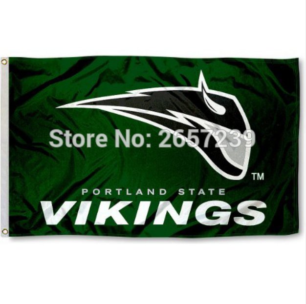 Portland State Vikings PSU University Flag 3x5FT NCAA banner 100D Polyester brass grommets custom66