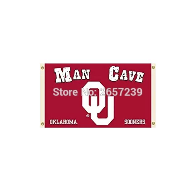 Oklahoma Sooners Man Cave NCAA Flag 3x5FT banner 100D Polyester brass grommets custom66