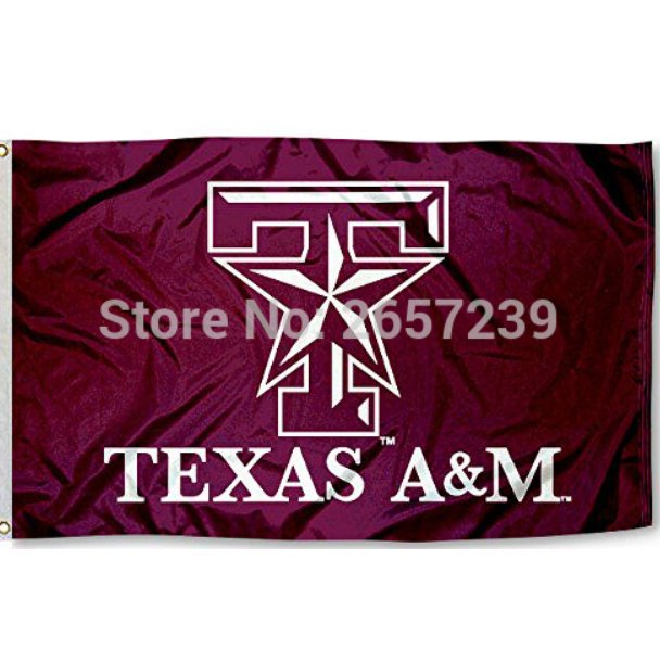 TEXAS A&M STAR NCAA Flag 3x5FT banner 100D 150X90CM Polyester brass grommets custom027