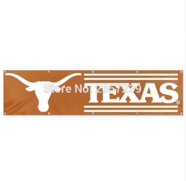 Texas Longhorns banner Flag 8x2FT NCAA banner 100D 240x60CM Polyester