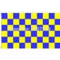 Royal Blue and Yellow Check Flag Checkered Banner 3x5FT 100D Polyester brass grommets custom