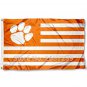 Clemson Tigers Striped Flag 3x5FT NCAA banner 100D Polyester brass grommets custom,Free Shipping