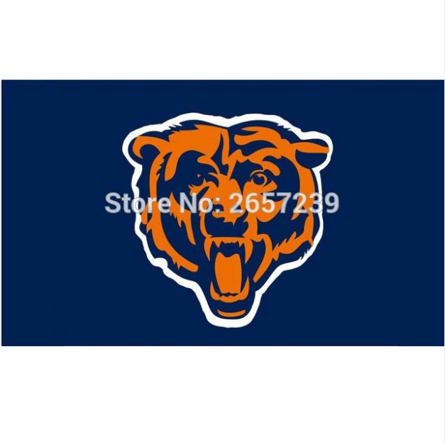 Chicago Bears logo Flag 3x5FT NFL banner 100D Polyester brass grommets custom flag, Free Shipping