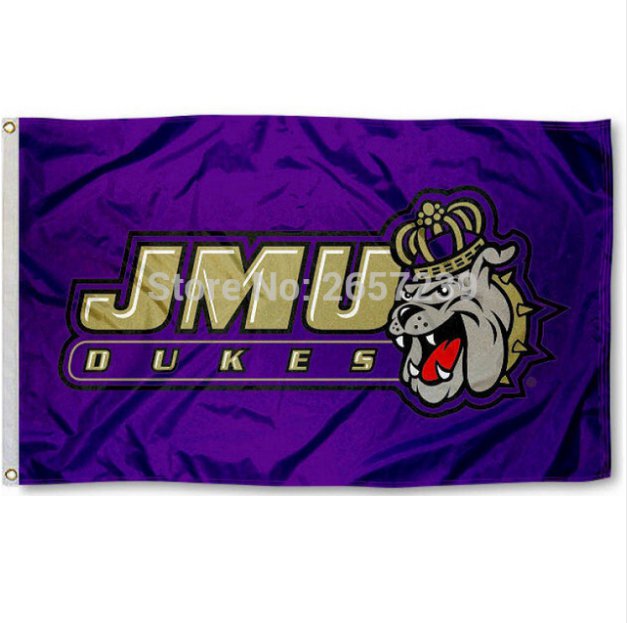 NCAA Team James Madison JMU dog head Flag 3x5ft banner  100D Polyester brass grommets custom flag