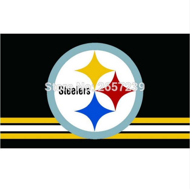 Pittsburgh Steelers Three Lines Flag NFL banner 100D 150X90CM Polyester brass grommets custom66