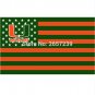 University of Miami Hurricanes with US Flag,3x5FT mlb banner 100D Polyester brass grommets custom
