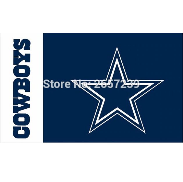 Dallas Cowboys logo and wordmark Flag 3x5FT NFL banner 100D Polyester brass grommets custom flag