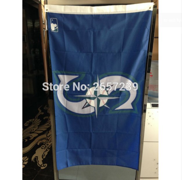 MLB Seattle Mariners Flag 3x5FT banner150X90CM 100D Polyester brass grommets custom, Free Shipping