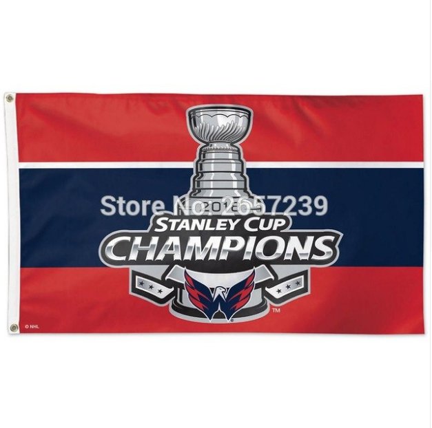 2018 Stanley Cup Champions Washington Capitals 3x5FT banner 100D Polyester brass grommets custom