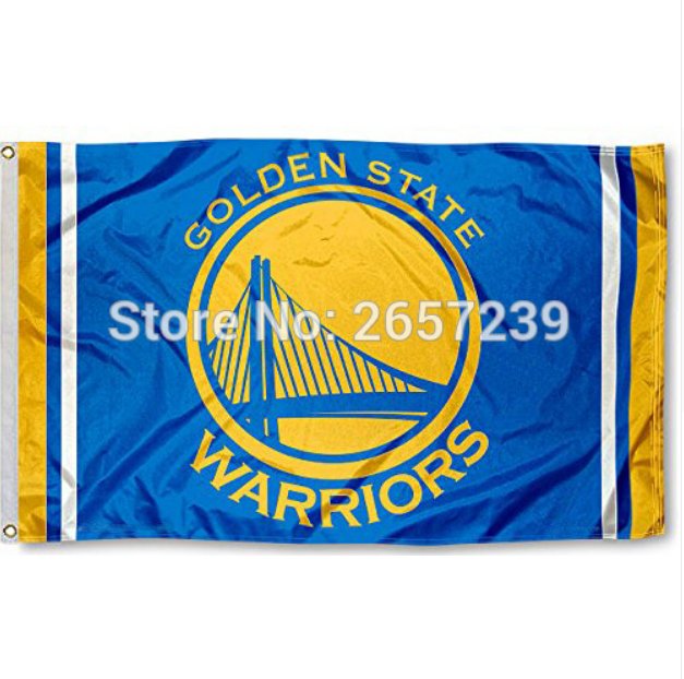 Golden State Warriors Column Flag 3x5FT NBA banner 100D Polyester brass grommets custom66