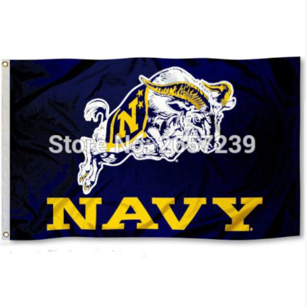 NCAA Navy Midshipmen Flag 3x5FT banner 100D 150X90CM Polyester brass grommets custom66,free shipping
