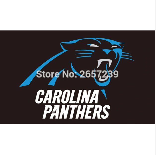Carolina Panthers wordmackBLACK Flag 3x5FT NFL banner 100D Polyester brass grommets custom flag