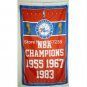 Philadelphia 76ers Final Champions Flag 3x5FT NBA banner 100D Polyester brass grommets custom66