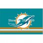Miami Dolphins Three Lines Flag 3x5FT NFL banner 100D Polyester brass grommets custom66