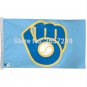 Milwaukee Brewers logo Flag 3x5FT MLB banner 100D Polyester brass grommets custom flag