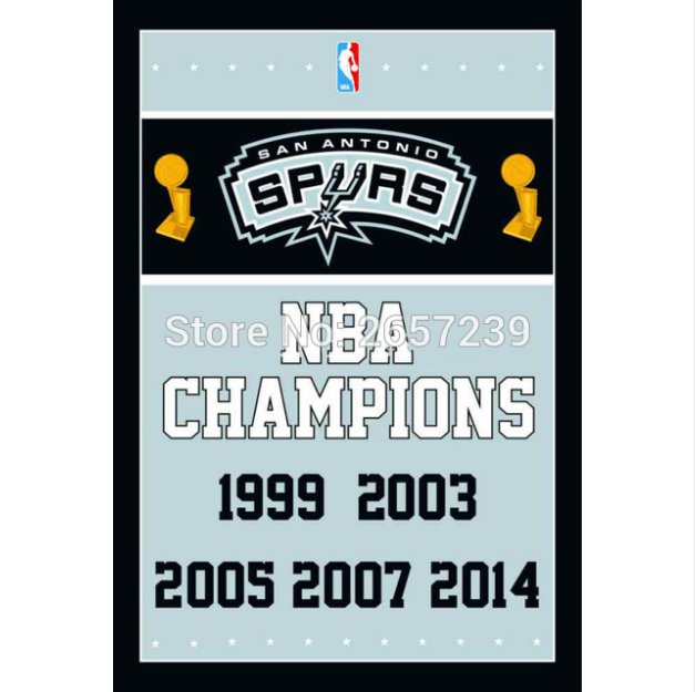 SAN Antonio spurs Champions Flag 3x5FT NBA banner 100D Polyester brass grommets custom66