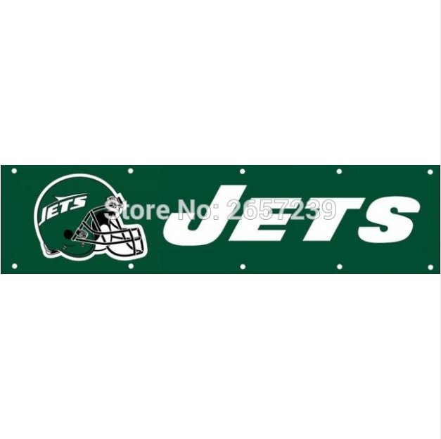 NY Jets banner Flag 8x2FT NFL banner 100D 240x60CM Polyester brass grommets custom66,free shipping