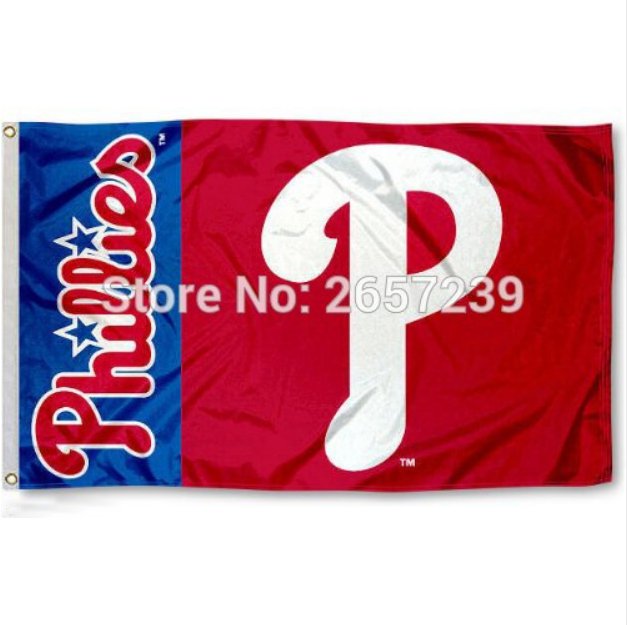 MLB Philadelphia Phillies wordmark Logo Flag 3x5FT banner 100D Polyester brass grommets custom flag