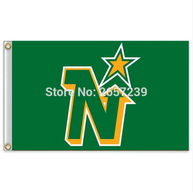 Minnesota North Stars Flag 3x5FT NHL banner 100D Polyester brass grommets custom66,Free Shipping